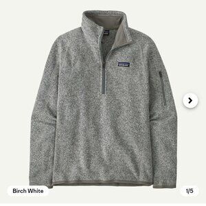 Patagonia Better Sweater 1/4 - Zip (NWT, Birch White, size Small)